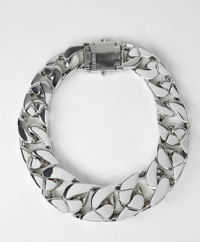 AllSaints Bobbie Box Chain Studded Bracelet in Natural | Lyst